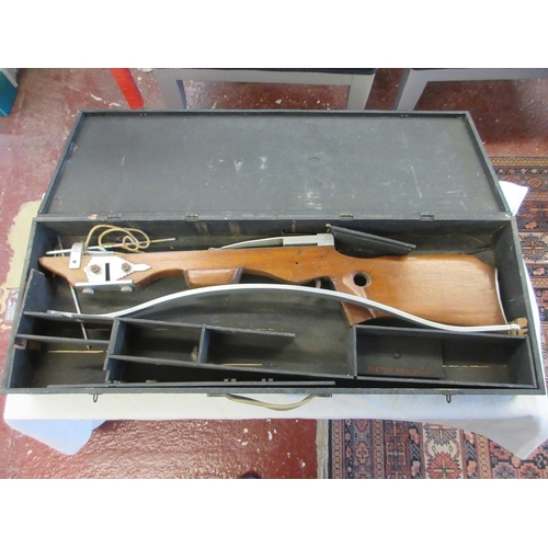 412 - Wood and aluminium crossbow in case