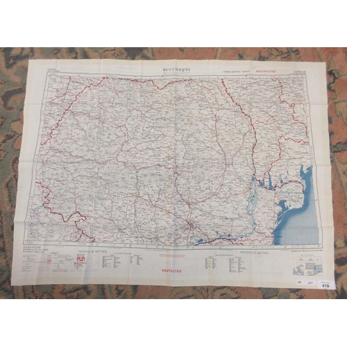 419 - Double sided silk escape map.