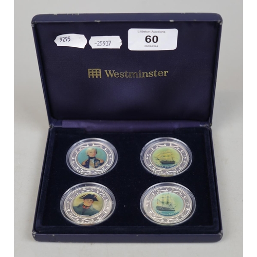 60 - Set of 4 Silver Proof medals to celebrate Bicentenary of Battle of Trafalgar. Silver weight approx. ... 