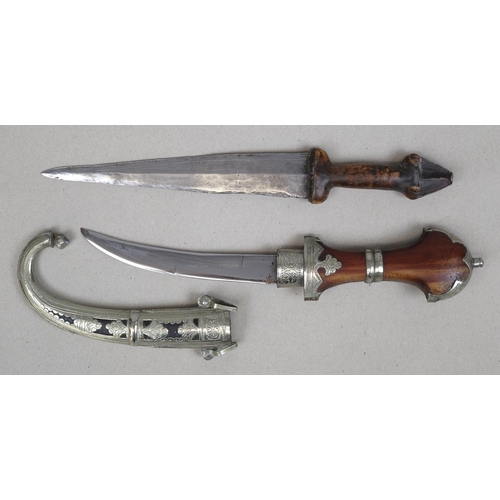 87 - 2 African knives to include a Moroccan curved blade knife in a sheath