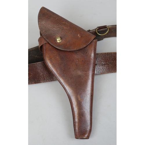 117 - Leather holster on belt