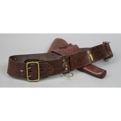 117 - Leather holster on belt