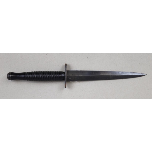 151 - Fairbairn Sykes commando dagger together with a Parachute Regiment beret