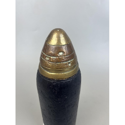 213 - Military shell with fuse converted to candle holder