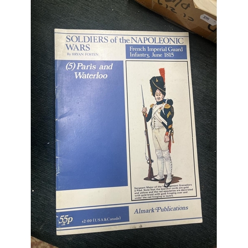 218 - Collection of reference books on uniforms of the Battle of Waterloo to include PJ Haythornthwaite. A... 