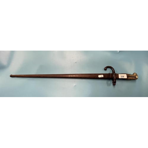 230 - Early French bayonet in sheath marked 1816 together with AK47 bayonet