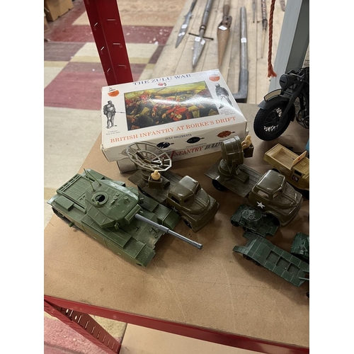 306 - Collection of military vehicles together with boxed Zulu model figures