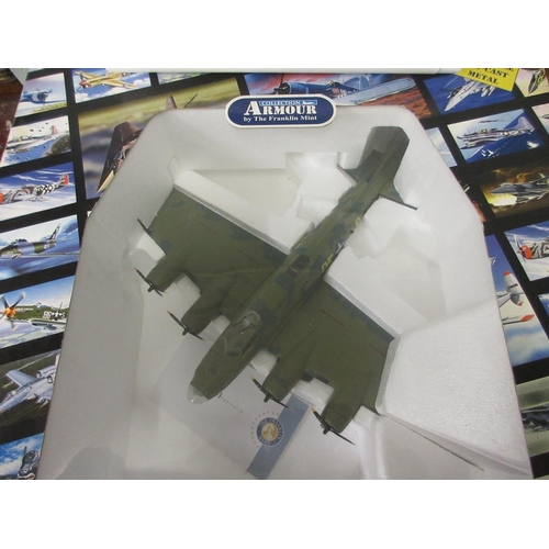 318 - Franklin Mint diecast model of Memphis Belle together with 2 military aircraft prints