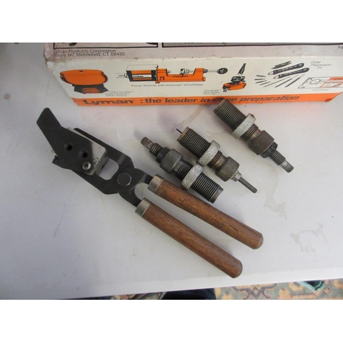 380 - Collection of bullet making equipment to include 2 case trimmers