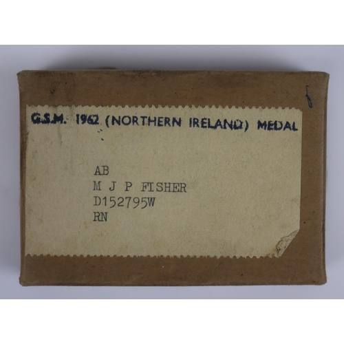 49 - General Service Medal - Northern Ireland, A.B. seaman, M.J.P Fisher Royal Navy, with box of issue an... 