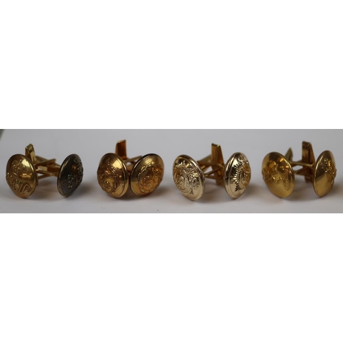 68 - 7 pairs of military cufflinks