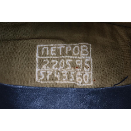 92 - Russian military forage/side cap with patches and badges to both sides