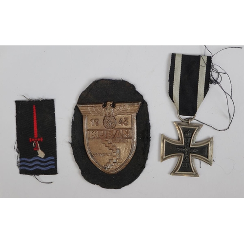 96 - Collectables to include WW1 German Iron Cross, poison bottle etc