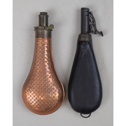 427 - Sykes powder flask together with a shot flask