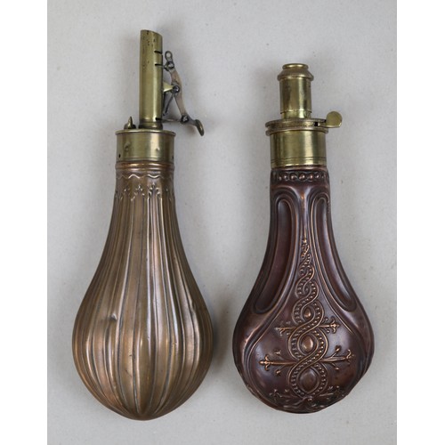 431 - Hawksley powder flask together with another