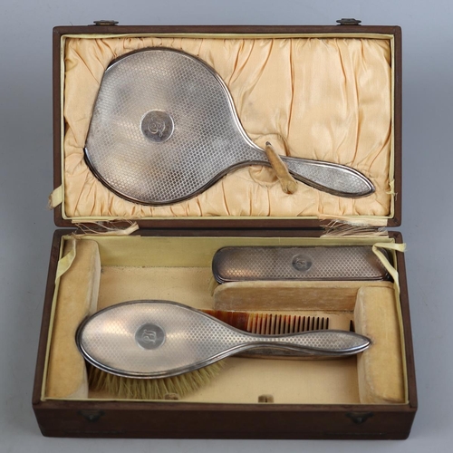 1 - Hallmarked silver vanity set in original box