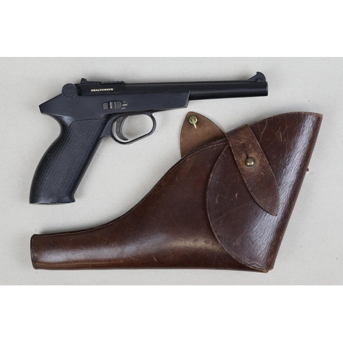 118 - Healthways. Sharpshooter 175 .177 air pistol No 0231507, in working order, with leather holster.