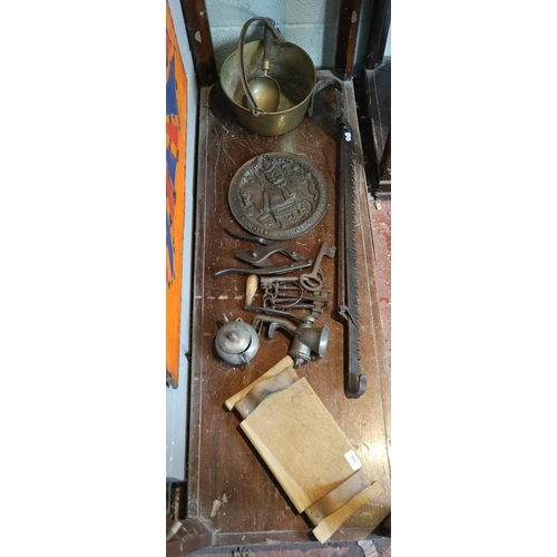 144 - Collection of cast iron and brass etc