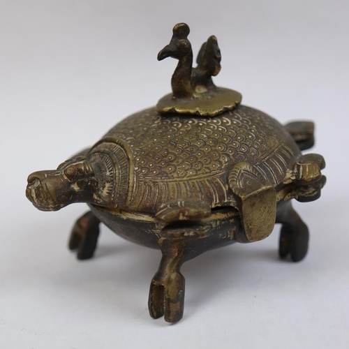 154 - Antique Eastern bronze censor in the form of a tortoise