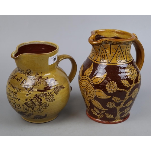 156 - 2 slip ware jugs - 1 by Harry Juniper