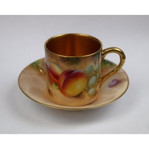 167 - Royal Worcester handpainted and signed fruits cup and saucer