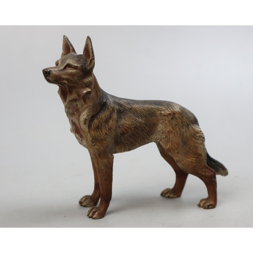 172 - Cold cast painted bronze figure of dog