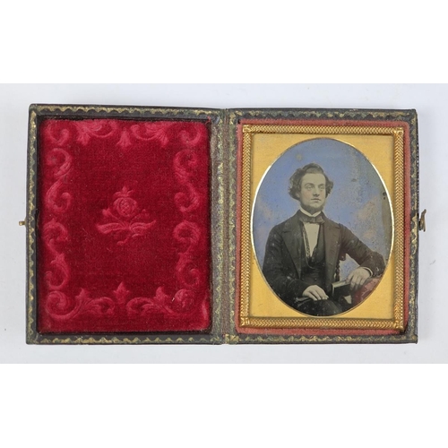 177 - Miniature framed tinted photograph of a gentleman