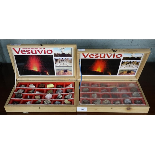 201 - 2 collectors boxes of Vesuvius fragments