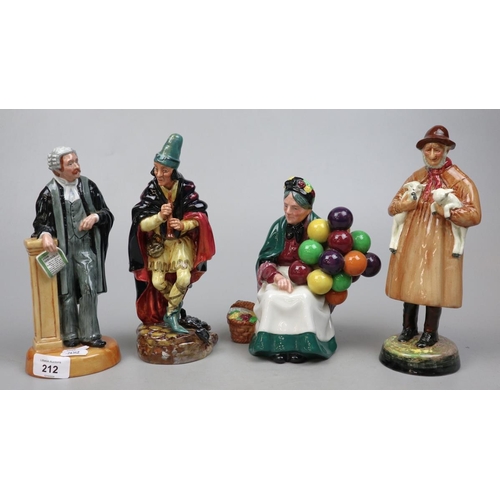 212 - Collection of Royal Doulton figurines to include the lawyer, lambing time etc