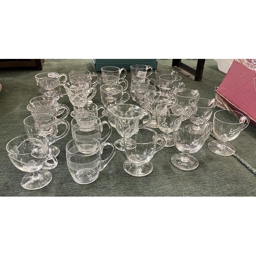 237 - Large collection of antique custard glasses