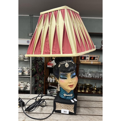 261 - Lamp adorned with bust of an Oriental lady