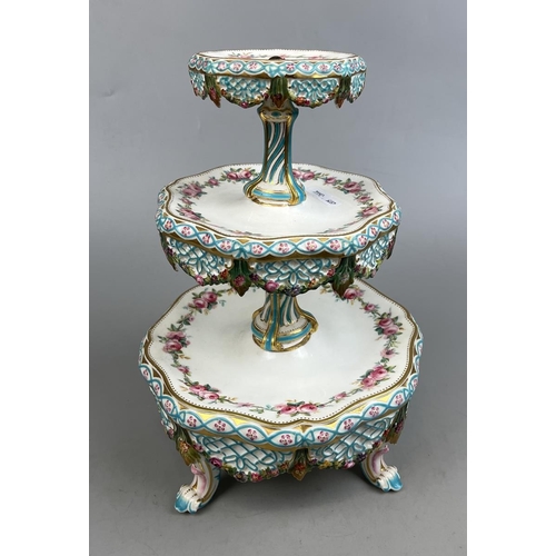 262 - C1860 Minton 3 tier stand on legs