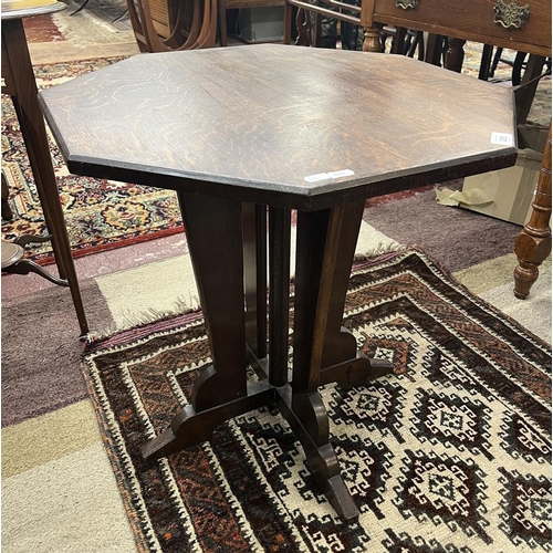 265 - Octagonal oak Arts & Crafts table