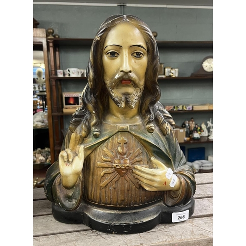 268 - Plaster Jesus Sacred Heart - Approx height 40cm