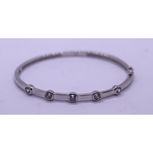 27 - Silver stone set bracelet