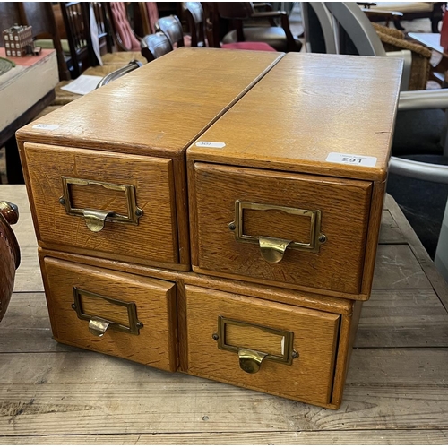 291 - Vintage oak index drawers