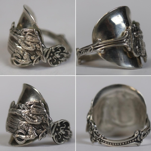 33 - Silver ring made from a spoon - Size Z+1