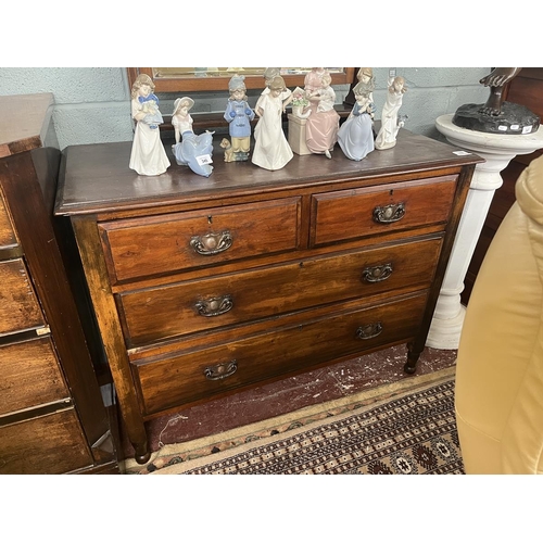 346 - 2 over 2 mahogany chest of drawers - W: 106cm D: 48cm H: 81cm