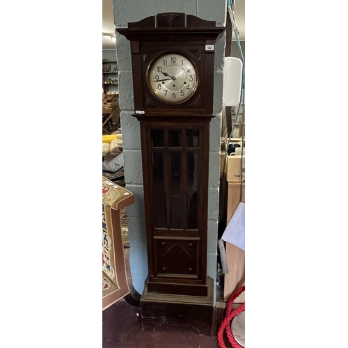 364 - Oak Grand Mother clock with key's - Approx height 182cm