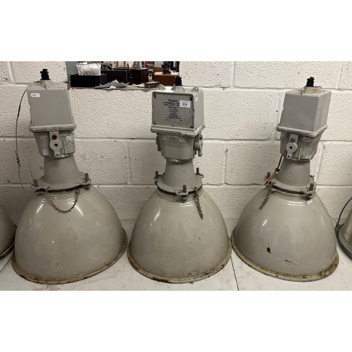 374 - Set of 3 Thorlux industrial lights with ballast boxes