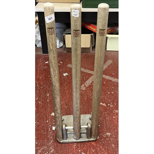 383 - Set of vintage Crusader cricket training stumps