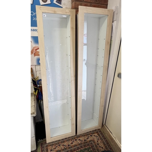 396 - Pair of modern display cabinets with glass shelves - Approx H: 170cm  W: 42.5cm  D: 18cm