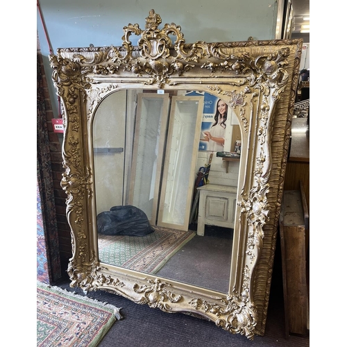 398 - Antique Rococo large gilt framed mirror - Approx size 140cm x 181cm