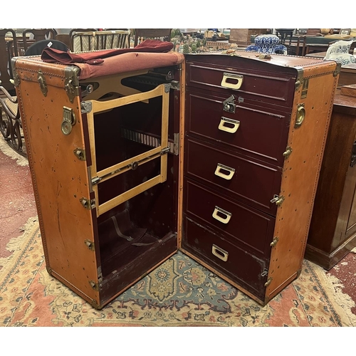 417 - Oshkosh The Chief Steamer Trunk - 1930s Wardrobe Trunk - Approx W: 108cm D: 58cm H: 76cm