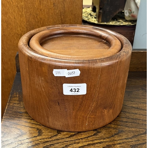 432 - 1970's Scandinavian teak ice bucket by Richard Denmarr (made in Denmark)