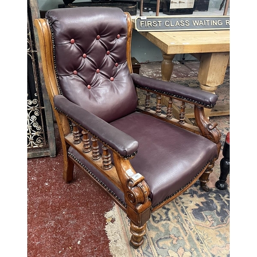 446 - Edwardian Grandfather chair