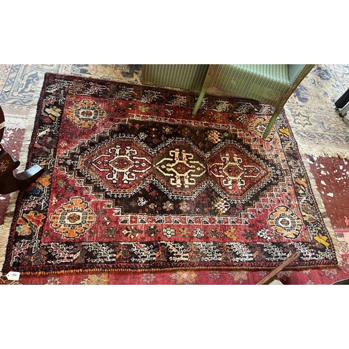 494 - Red patterned rug