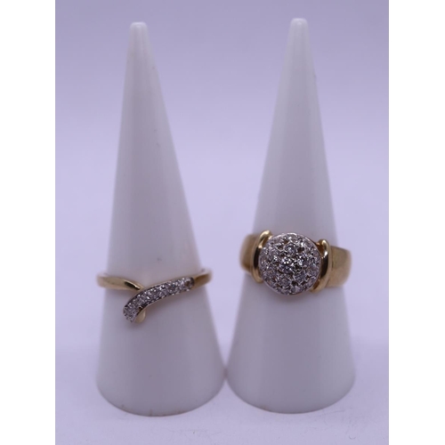 50 - 2 x 9ct gold stone set rings