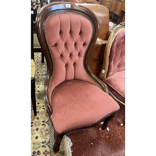 522 - Victorian button back nursing chair