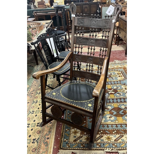 531 - Stickley rocking chair C1881 by Stickley & Brandt